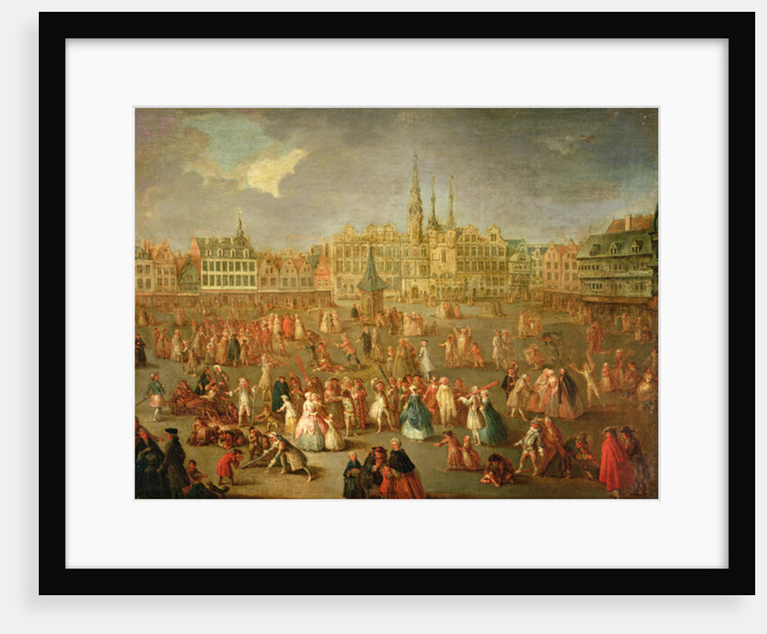 The Grand Place during Mardi Gras, Cambrai, 1765 by Antoine Francois Saint-Aubert
