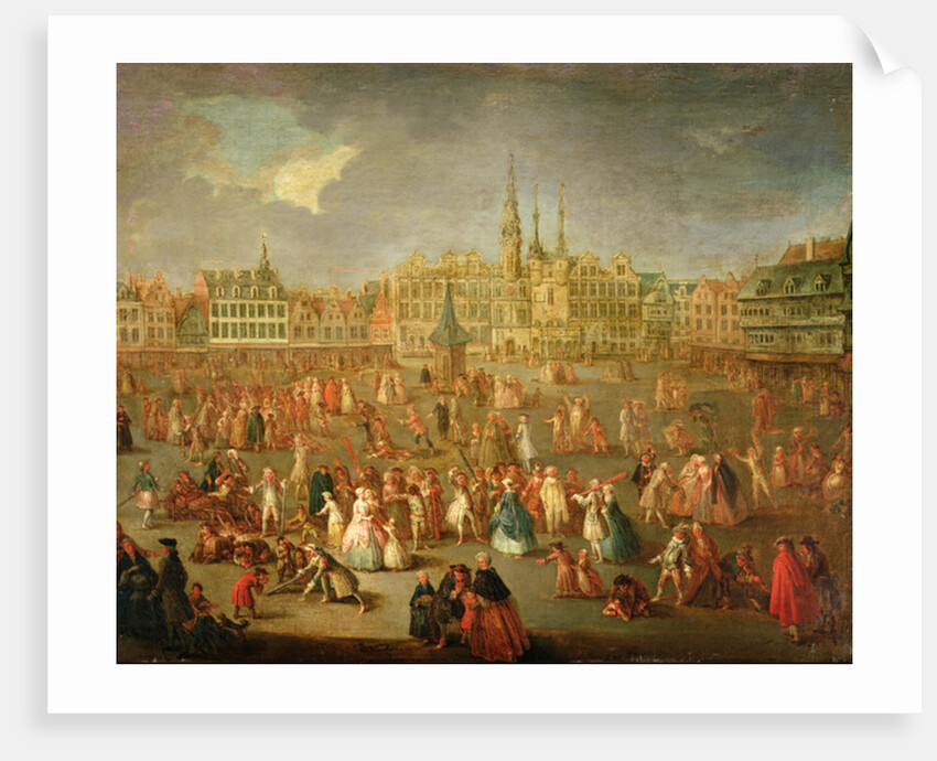The Grand Place during Mardi Gras, Cambrai, 1765 by Antoine Francois Saint-Aubert