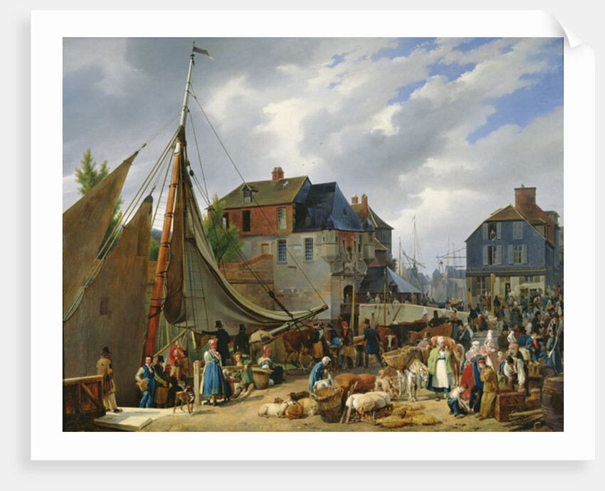 Loading Livestock onto the 'Passager' in the Port of Honfleur, 1823 by Auguste-Xavier Leprince