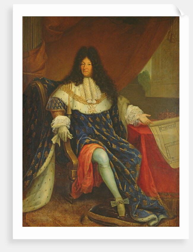 louis XIV Holding a Plan of the Maison Royale de Saint-Cyr by French School