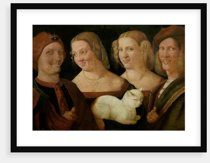 Four People Laughing at the Sight of a Cat by Niccolo Frangipane
