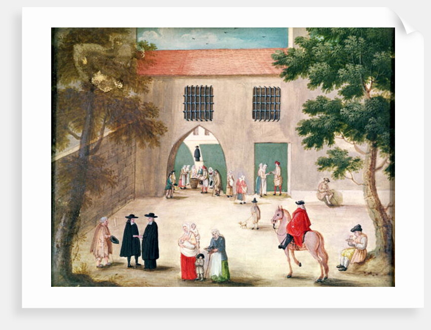 Distributing Alms to the Poor by Louise Madelaine (after) Cochin