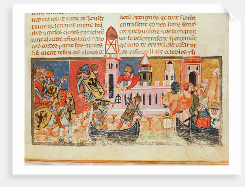 Battle at the walls of a city by Italian School