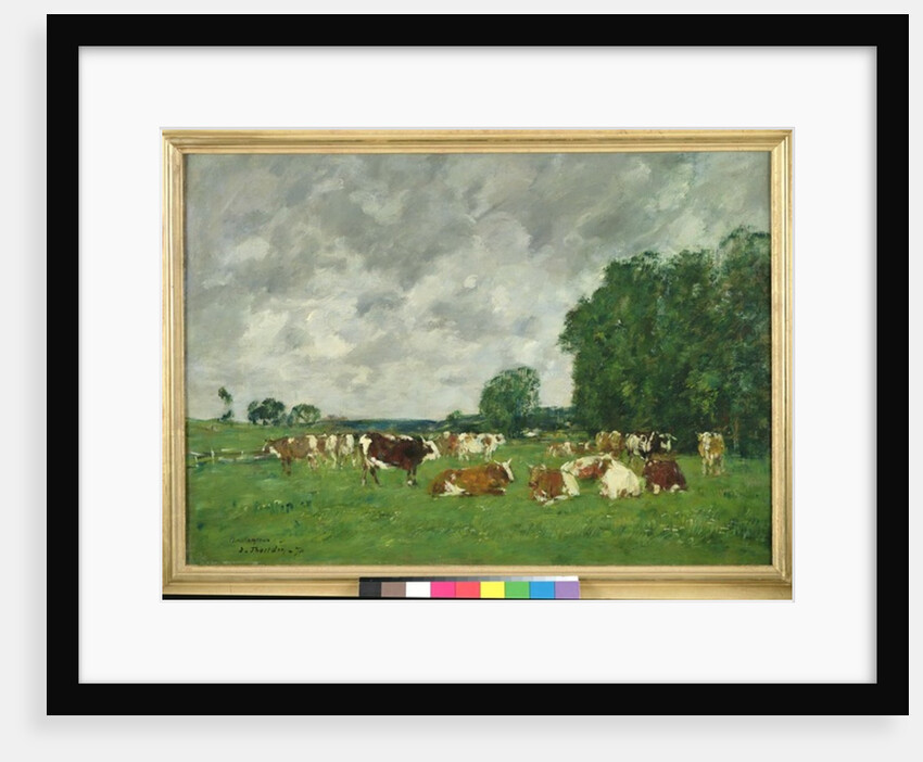 Pasture in Fervaques or, Cows in a Pasture, 1874 by Eugene Louis Boudin