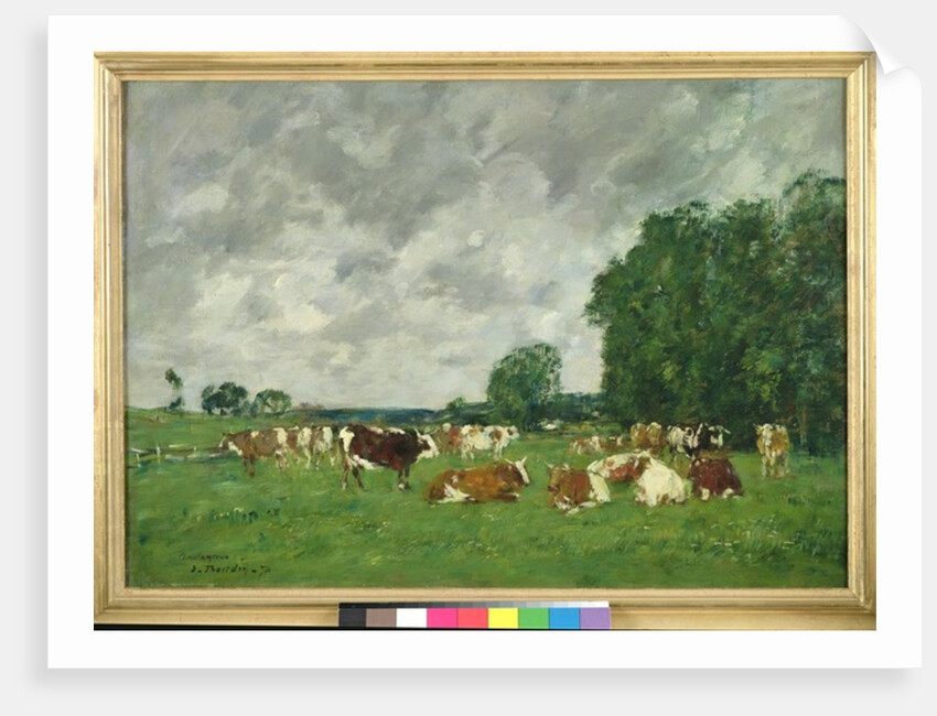 Pasture in Fervaques or, Cows in a Pasture, 1874 by Eugene Louis Boudin