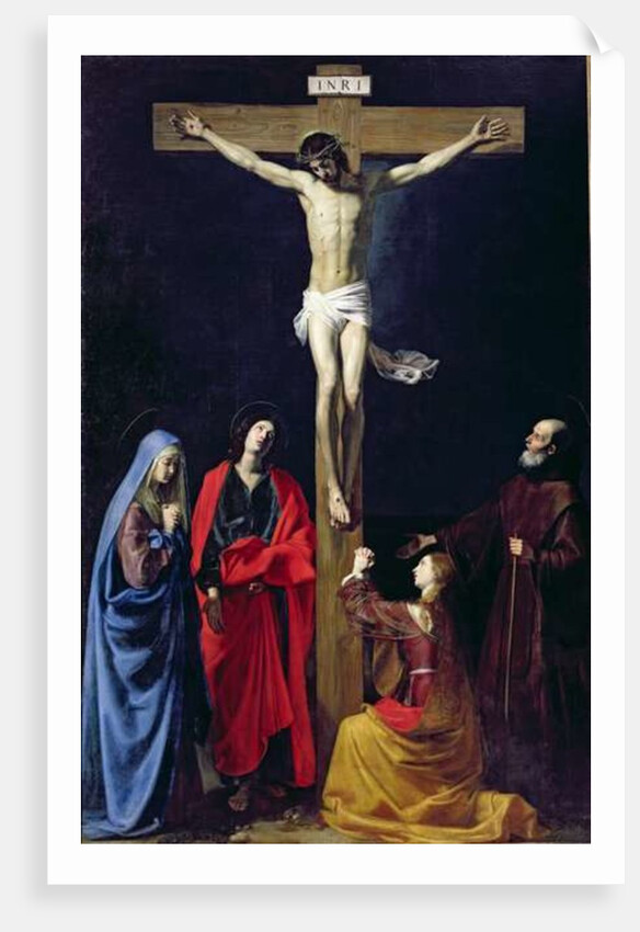 Christ on the Cross with the Virgin, Mary Magdalene, St. John and St. Francis of Paola by Nicolas Tournier