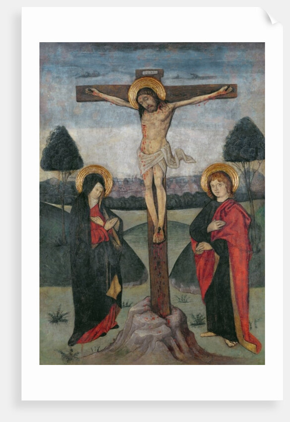 Christ on the Cross between the Virgin and St. John by Spanish School