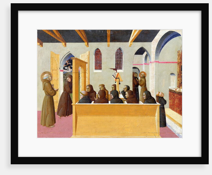 The Damnation of the Soul of the Miser of Citerna, predella panel from the polyptych of San Francesco di Borgo San Sepolcro, 1426-44 by Sassetta