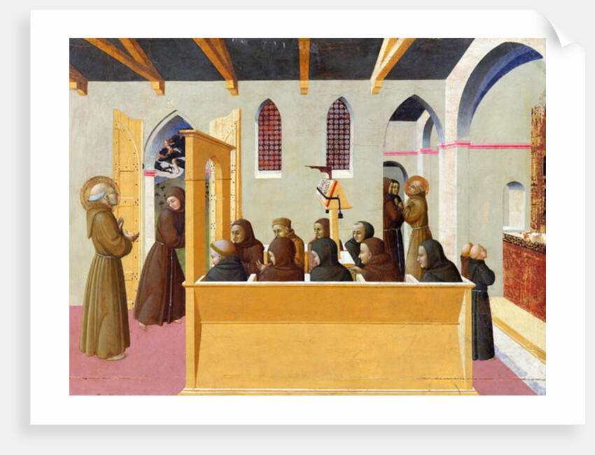 The Damnation of the Soul of the Miser of Citerna, predella panel from the polyptych of San Francesco di Borgo San Sepolcro, 1426-44 by Sassetta