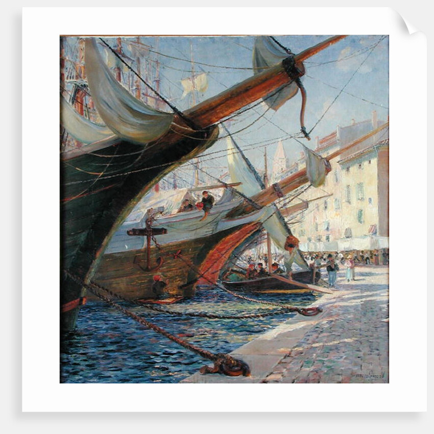 View of a Mediterranean Port, 1913 by Frederic Montenard