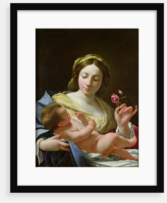 The Virgin and Child with a Rose by Simon Vouet