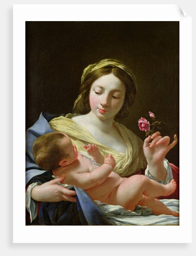 The Virgin and Child with a Rose by Simon Vouet