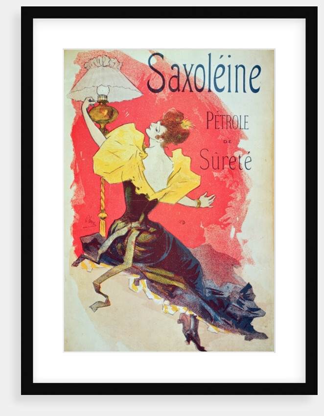 Poster advertising 'Saxoleine', safety lamp oil by Jules Cheret