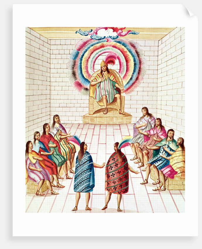 Tome 3 fol.7, Montezuma II and his Council by Diego Garcia Panes y Avellan