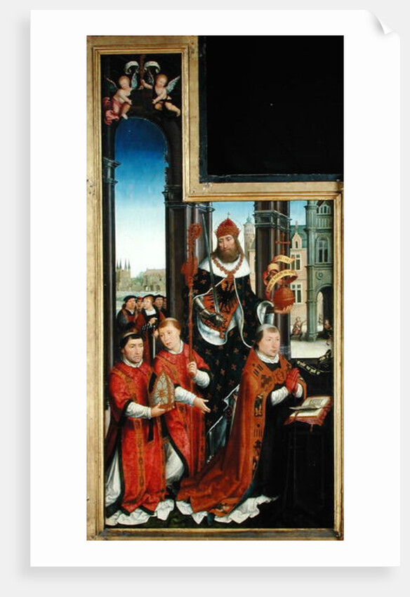 Polyptych of the Glorification of the Holy Trinity, panel depicting abbots, 1509-15 by Jean the Elder Bellegambe