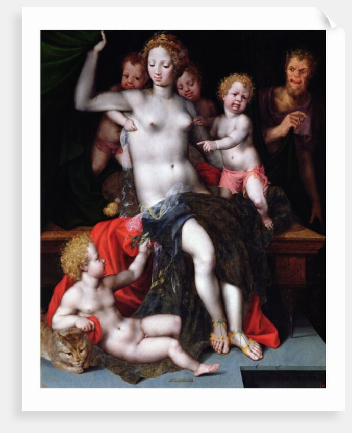 Jupiter as a Satyr with Antiope and their Twins, Amphion and Zethos by Vincent Sellaer