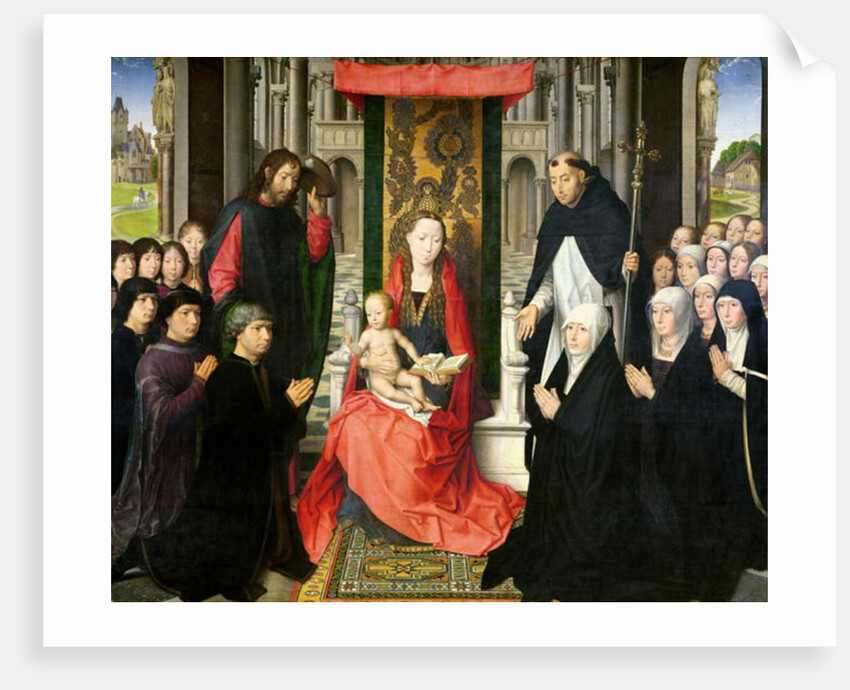 The Virgin and Child with St. James and St. Dominic Presenting the Donors and their Family, known as the Virgin of Jacques Floreins, c.1490 by Hans Memling