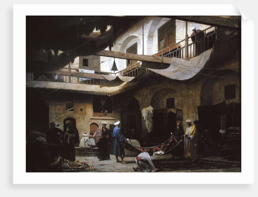The Carpet Bazaar, Cairo, before 1866 by Louis Claude Mouchot
