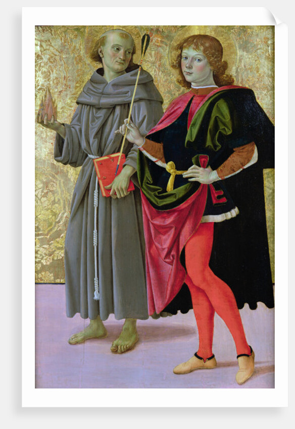 St. Sebastian with a Franciscan Saint by Pietro Perugino