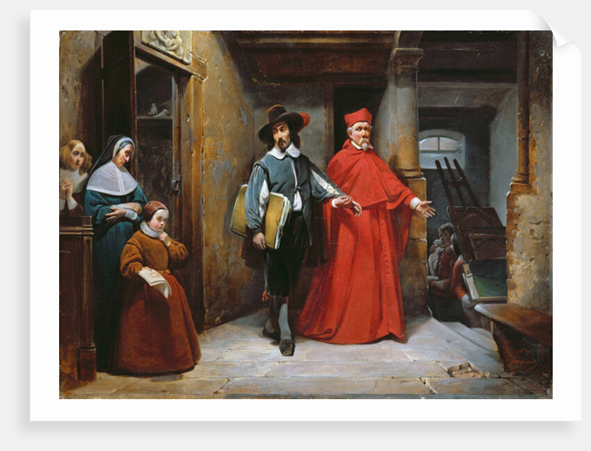 A Cardinal Looking for Ribera in his Studio in Naples, 1839 by Claude Jacquand