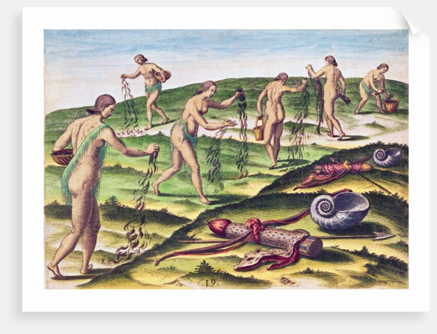 How the Women Lament at the Burial Grounds by Jacques Le Moyne