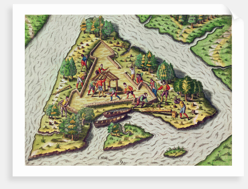 A Site for the Fort is Chosen by Jacques Le Moyne