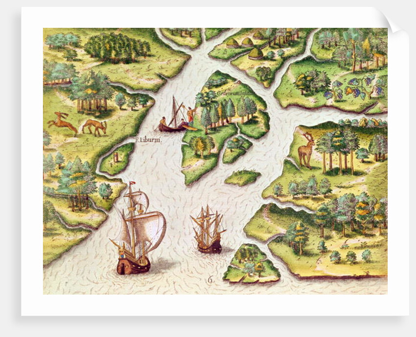 The French Erect a Column with the Royal Coat of Arms by Jacques (1533-88) (after) Le Moyne