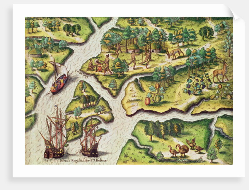 The French Arrive at Port Royal by Jacques Le Moyne