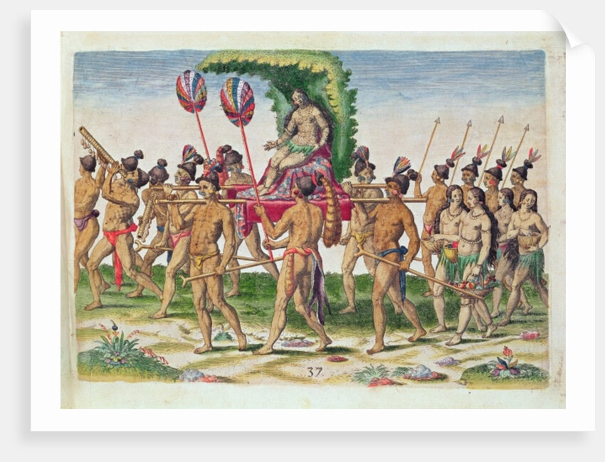 A Bride is Carried to the Chief by Jacques Le Moyne