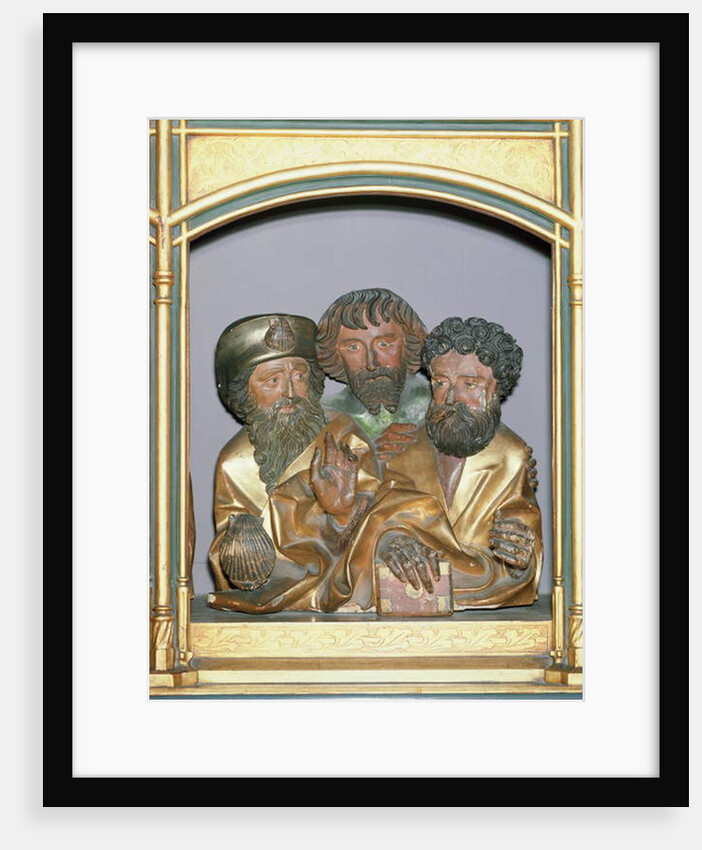 Wooden carvings of St. James the Greater, St. Simon and St. Thaddeus by Nikolaus Hagenauer