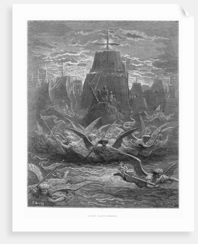 St. Louis leaving Aigues-Mortes by Gustave (after) Dore
