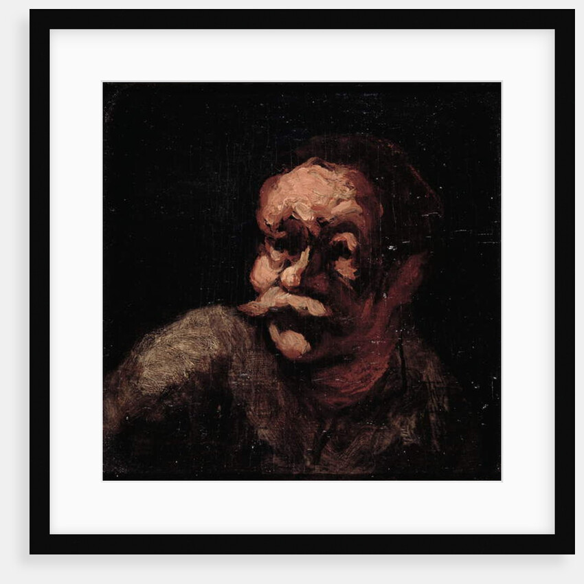 Head of a man by Honore Daumier