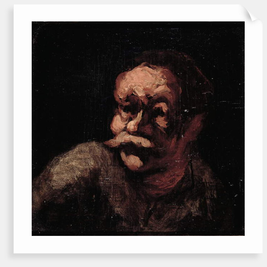 Head of a man by Honore Daumier