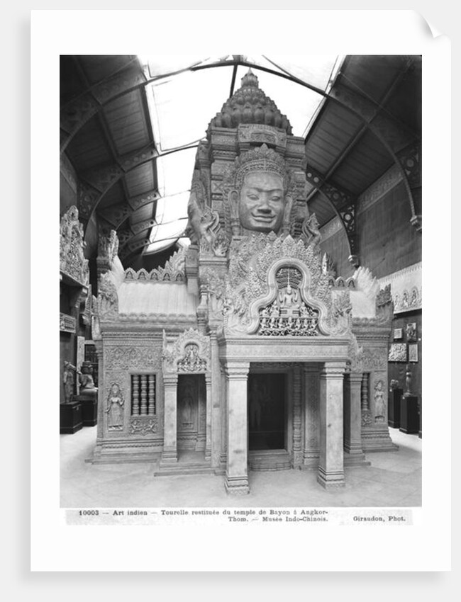 Reconstructed turret, Temple of Bayon at Angkor Thom, c.1912 by French Photographer