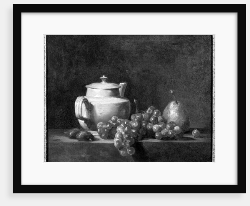 White Teapot with Two Chestnuts, White Grapes and a Pear by Jean-Baptiste Simeon Chardin