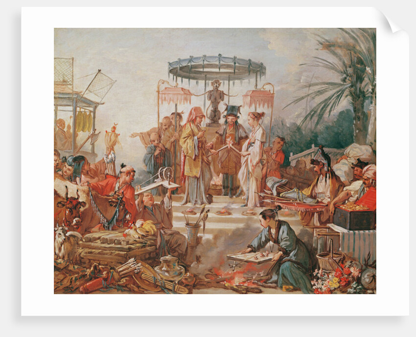 A Chinese Marriage, study for a tapestry cartoon, c.1742 by Francois Boucher