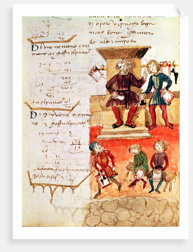 Mathematics Lesson, from a mathematical treatise by Italian School