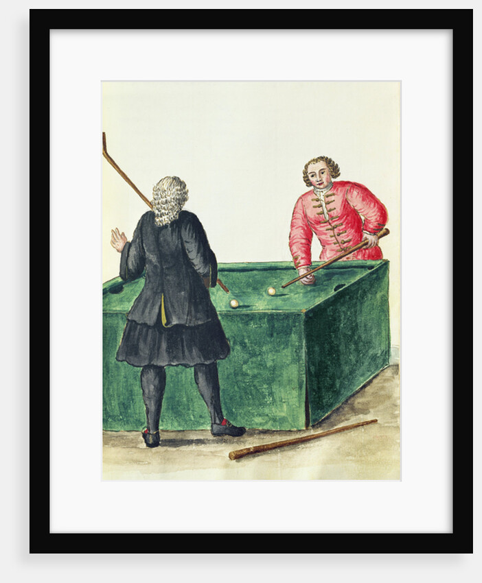 Two Venetian Noblemen Playing Billiards by Jan van Grevenbroeck