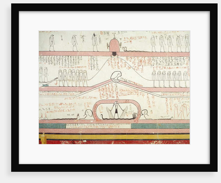 Scene from the Book of Amduat showing the journey to the Underworld, New Kingdom by Egyptian 18th Dynasty