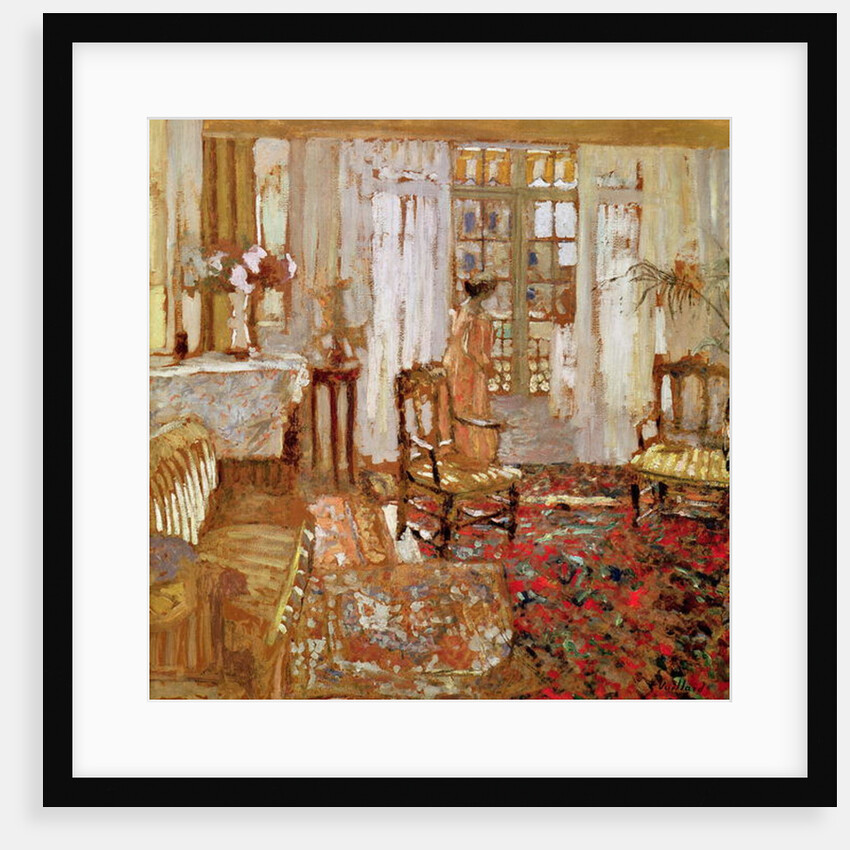 Interior with a Woman in Yellow in Front of a Window by Edouard Vuillard