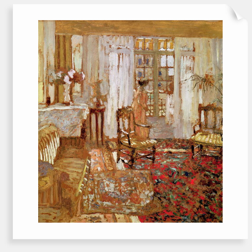 Interior with a Woman in Yellow in Front of a Window by Edouard Vuillard