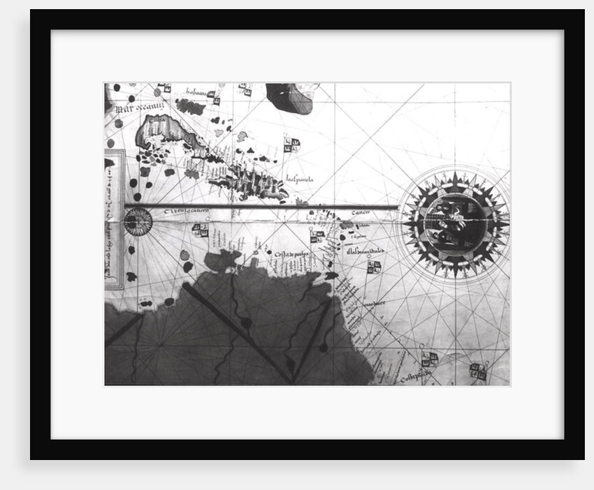 Map of countries first discovered by Christopher Columbus 1500 by Juan de la Cosa