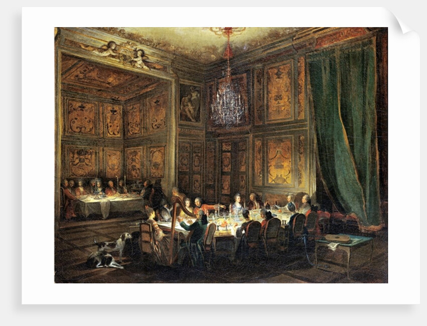 Dinner of the Prince of Conti in the Temple, 1766 by Michel Barthelemy Ollivier or Olivier