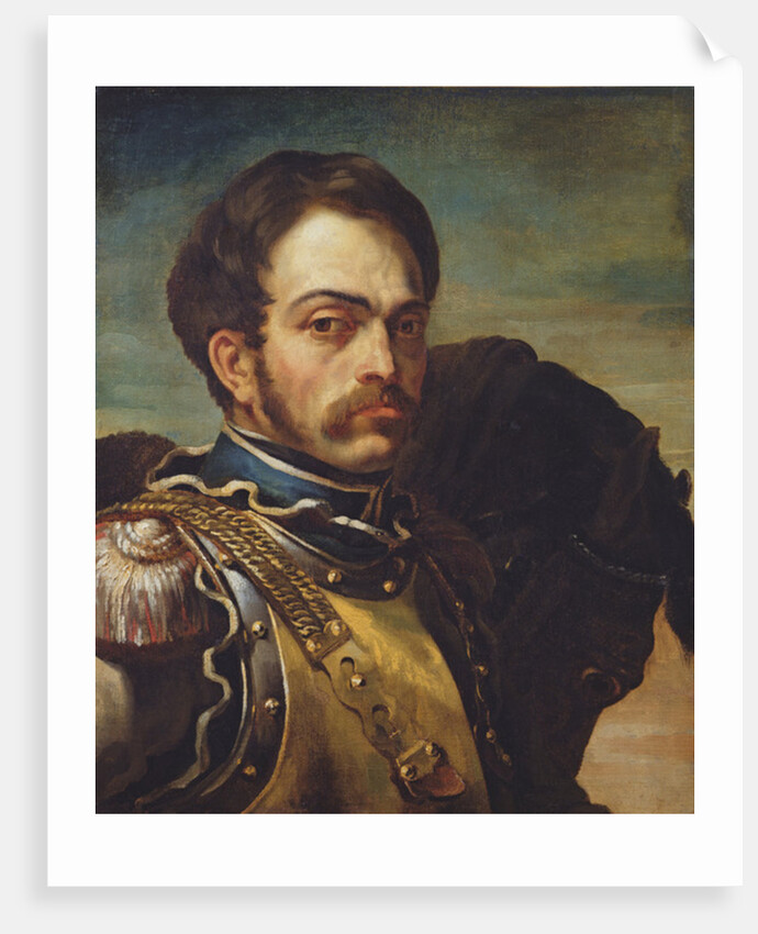 Carabinier Officer with his Horse, c.1814 by Theodore Gericault