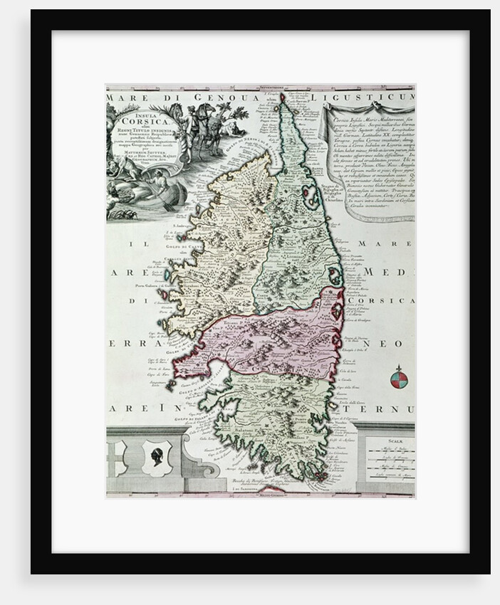 Map of Corsica by Georg Matthäus Seutter