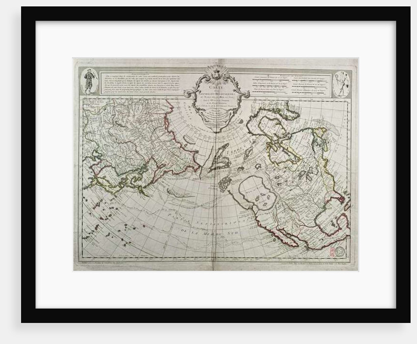 Map of the New Discoveries to the North of the South Seas, 1750 by Guillaume Delisle (after)