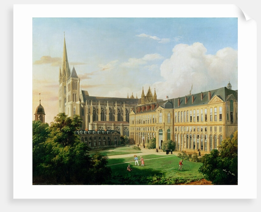 The Abbey Church of Saint-Denis and the School of the Legion of Honour in 1840 by Aline Clement