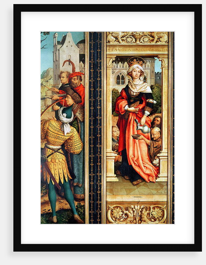 St. Elizabeth of Hungary right hand panel from the Triptych of St. Sebastian, 1516 by Hans Holbein the Elder