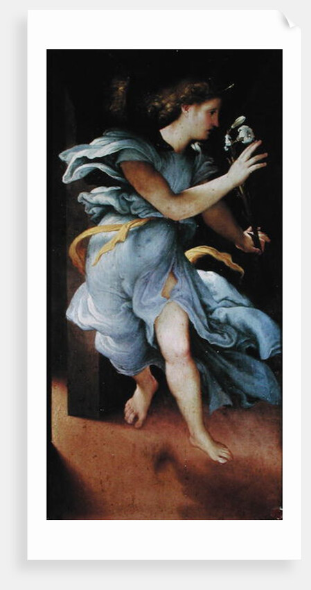The Archangel Gabriel, left hand panel from the Annunciation by Lorenzo Lotto