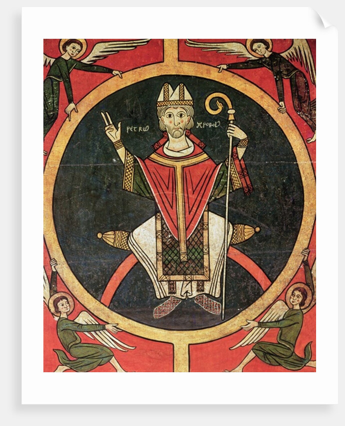 St. Peter, side panel from the altar of the Church of San Pere, Oros by Spanish School